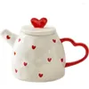 Tazze Nordic Lovely Girl Heart Cups Households Ceramic Water High Aspetto Girls Ins Ins