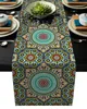 LINEN BACLAP TABLE RUNNER Färgglada Marocko Flowers Islam Arabesque Kitchen Runners Dinner Party Wedding Events Decor 240322