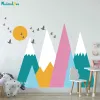 Stickers Mountains Sun Bird Woodland Wall Stickers Adventure Decal Baby Kids Nursery Room Decoration Selfadhesive Gift YT5324A
