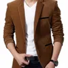 Merk Heren Corduroy Blazers Herfst Lente Fi Mannelijke Slanke Vet Casual Jasje Mannen Blazer Masculino Kleding Vetement Homme 68lw #