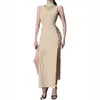 Casual Dresses Woman's Sexy Party Dress Club Night Woman Black Split Cocktail med High Slitt White