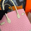 Modedesigner väskor lyx tote 35 cm stor väska struts handväska högkvalitativ designer kvinnors väska shopping väska hand sy väska presentförpackning två-ton väska