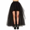 misshow Hi-Lo punk gotico gonna tutu morbido tulle elastico in vita alto basso rete Halen Costume Cosplay Maxi donne Dr X4tI #