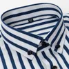 2023 Chemises à rayures extensibles à manches courtes pour hommes d'été doux Busin Dr Shirt Casual J2TM #