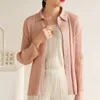 Blouses pour femmes ALSEY Miyake plissé mode mince polyvalent chemise à revers automne printemps tempérament à simple boutonnage veste de banlieue élégante