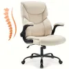 1pc Executive bureaustoel, ergonomisch verstelbare computerbureaustoelen, opklapbare armleuningen met hoge rugleuning, draaibare bureaustoel met lendensteun