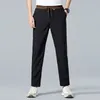 Men's Pants Summer Slim-fit Stretch Slacks Outdoor Windproof Solid Color Ice Silk Simple Elasticated Waist