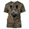 2023 Street Fi Short T Shirt for Men Explosive Camoue Hunting Animal Rabbit Men Summer Casual Large Size 3D T-shirt V3Wt#