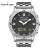 Wristwatches North Edge Men's Sports Digital Watches Business Luxury Watch For Men Waterproof 50M Altimeter Barometer Compass Luminous Clock