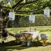 25 cm étanche lanternes solaires LED tissu en nylon chinois japonais lampe suspendue en plein air jardin de mariage fête de vacances décor 240323