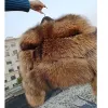 Maomaokg réel manteau de fourrure femmes naturel Racco fourrure veste femme hiver chaud manteau de fourrure de renard de haute qualité Lg manches avec chapeau 26IK #