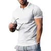 Summer Mens Slim Fit Muscle T-shirt Tops Casual O Cou Blouse à manches courtes T-shirts Casual Streetwear Plus Taille Mâle Tops unis T8tf #