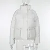 2023 LG SLEEVE COTT ROATER FÖR KVINNOR NYA LOOK STOR STORGE Vinterkläder Jackor Kvinna Croped Short Coat Puffer Jacket White A2FX#