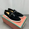 Lp piasas de verão slippers slipper real camurça chinelos sandálias mouros de macaroon luxules sapatos de couro deslizante em apartamentos mulheres luxo de 7416