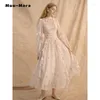 Sukienki swobodne wróżki słodki styl długoterminowy printing Midi 2024 Spring Kobiety eleganckie okrągłe drewniane drewno