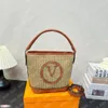 Modna prędkość torby wiadra słomiane zwykłe torebki projektant mini totes damskie luksusowe torby na zakupy lady letnie torba plażowa