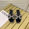 Designer Slippers High version 2024 new summer H slippers available for women to wear flat bottomed lazy casual sandals SND4