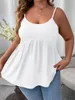 Finjani Donna Plus Size Cami Top Frenchy Solid Peplum Backl Cami Top Abbigliamento casual per l'estate Nuovo R0Ym #