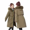 2023 New Women Down Cott coat Winter Jacket Female lg pattern thicken dismountable liner Parkas Outwear loose thin Overcoat a6P1#