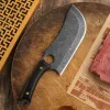 Bıçak xituo yeni tam tang el yapımı dövme siyah titanyum yüzük mutfak bıçağı açık kamp yardımcısı bıçaklar çok fonksiyonlu şef araçları