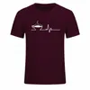 T-shirt Merk Mannen Korte Mouw Ronde Kraag Koffie Hartslag Camisas Casual De Grappige T-shirt Afdrukken T-shirts H6ZT #