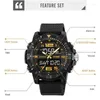 腕時計Skmei Gold Digital Electronic Watch Men's Waterproof Diving Light Quality Sports Three Time Stopwatchタイミング2162