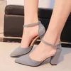 Comemore Black High Heels for Women Girl Pointals Female Summer Womans Heel Shoes Mujer Sandalias Femeninas 42 240320