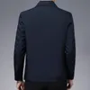smooth Zipper Turn Down Collar Men's Jacket Solid Color Middle-aged Men Casual Jackets for Men's Office Dr Work Jacket Loose d9uH#