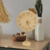 テーブルクロック木製時計机の読みやすいサイレント多機能ホームアラーム