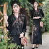 民族服2024中国の改良されたハンフの女性のドレススタイルジャックドーリータンナショナルトップスーツS589