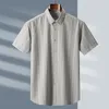 Брендовая мужская повседневная рубашка с коротким рукавом Busin, новинка лета 2023, большая классическая офисная рубашка высокого качества в полоску 6XL 7XL 8XL u1Pu #