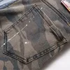 Ny 2022 Punk Camo Patchwork Men's Jeans FI RIPD TABLE TAPE MID-MIST BOGAR PANTS SLIM STREETEWEAR E6IT#