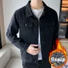 2023 automne / hiver nouvelle veste en jean fi pour hommes confort décontracté épais chaud de haute qualité manteau en jean polaire grande taille 5XL A52 s6OZ #