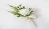 Boutonniere branco padrinhos casamento flor dama de honra pulso corsage seda artificial rosa acessórios de casamento drop6875383