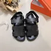 2024 spring and summer new thick soled sandals men's leather beach slippers Velcro sandals female High quality brand men and women shoes 34-45 with box