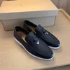 Klänningskor designers män kvinnor hjortskinn loafers klassiska metallknappar runda mode platt häl sneaker fritid walk work office sko storlek 35-45 med låda