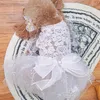 Robe de mariée de vêtements pour chiens jupe chat jupe chiot yorkshire terrier poméranien shih tzu maltais poole bichon vêtements de compagnie