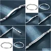 Bracelets 4mm S925 Sterling Sier Horseshoe Baracelet Hommes Mâle Thai Rétro Brillant Simplicité Baracelets Bijoux Cadeau Drop Livraison Otwvj