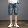 summer Streetwear Cargo Denim Shorts Men's Fi Brand Retro Multi-pocket Short Pants Casual Trend Men's Short Jeans Masculino q5gB#