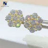 Projekt kwiatów klastra Moissanite Diamentowe kolczyki Mężczyźni Hiphop 925 Sterling Silver Moissanite Ear Stud dla kobiet