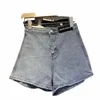 Ny Summer Autumn Casual SES Denim Shorts Women Wide High midje Loose Ben Shorts Slim All-Match Sporting Shorts Female E4ir#