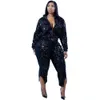 sequins Women's Matching Sets Plus Size S-3XL Two Piece Set Women Winter Clothes Birthday Outfit Joggers Wholesale Dropship Y3z6#