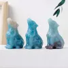 Rzeźby 1PC Naturalne kryształowe energię kamienne rzeźby w Trolleite Wolf Animal Figurines Prezent Ozdoby do dekoracji domu