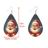 Kolczyki Dangle 1Pair Cartoon Christmas Teardrop Śliczne Święty Mikołaj Elks Women Drewniana biżuteria dla dziewcząt 2024 ROKU Prezenty