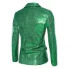 fi Giacca da uomo lussuosa con paillettes Verde / Sier Giacca da uomo Bar KTV Stage Dr maschile o8IF #