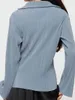Women's Blouses Women Casual Blouse Solid Long Sleeve Button Down V Neck Open Front Lapel Shirt Tops Loose Fit Streetwear