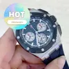 AP 손목 시계 크로노 그래프 Royal Oak Offshore 26420 Su Precision Steel Ceramic Ring Back 투명한 크로노 그래프 남성 패션 레저 비즈니스 스포츠 기계