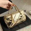 Designer -Women Boston Bags Diamond Pillow Bag Fashion Bowling High Quality Lattice Leather Handbags Gold Chain Crossbody Bags