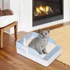 Cat Carriers Toilet Litter Box Semi-Enclosed Pan Travel Tray For Kittens To Senior Cats Open Top