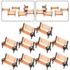 Decorative Flowers 10pcs Model Train HO Scale 1:87 Bench Chair Settee Street Park Layout Plastic Craft Home Decor Kid Toy 0.79 X 0.55 0.35